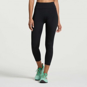 Saucony Explorer Utility Crop Women's Tight Black | CANADA QPSKWLU