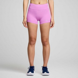 Saucony Fortify 3" Hot Women's Shorts Purple | CANADA XMPDHEL