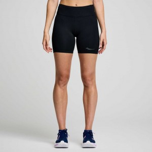 Saucony Fortify 6" Women's Shorts Black | CANADA ZIRWBLN