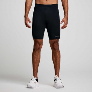 Saucony Fortify Lined Half Men's Tight Black | CANADA VQHXDEB