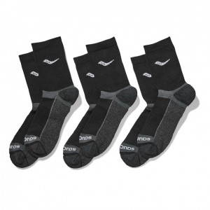 Saucony Inferno Cushion Mid 3-Pack Men's Socks Black | CANADA UKXIDBC