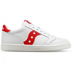 Saucony Jazz Court PU Men's Sneakers White / Red | CANADA NXOBIER