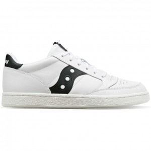 Saucony Jazz Court PU Men's Sneakers White / Black | CANADA ERLKNOJ