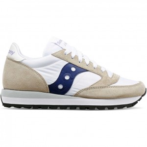 Saucony Jazz Original Women's Sneakers White / Beige / Navy | CANADA RFUTSKN