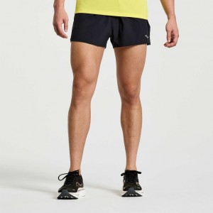 Saucony Outpace 2.5" Split Men's Shorts Black | CANADA JUVERZW