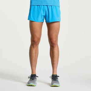 Saucony Outpace 2.5" Split Men's Shorts Blue | CANADA ENICJDR