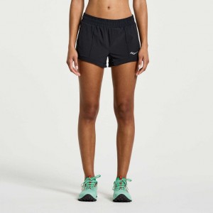 Saucony Outpace 2.5" Split Women's Shorts Black | CANADA RZAVNDC