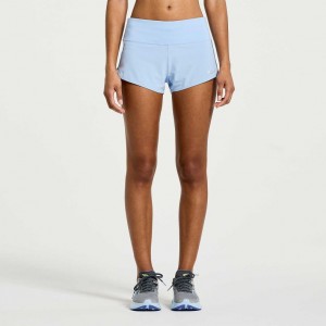 Saucony Outpace 2.5" Split Women's Shorts Blue | CANADA SEJOLVY