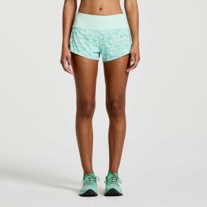 Saucony Outpace 2.5" Split Women's Shorts Turquoise | CANADA RYPKXVI