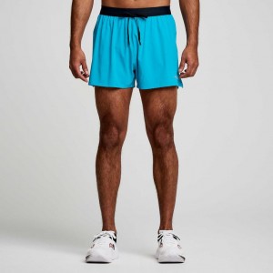 Saucony Outpace 3" Men's Shorts Turquoise | CANADA SMAERCN