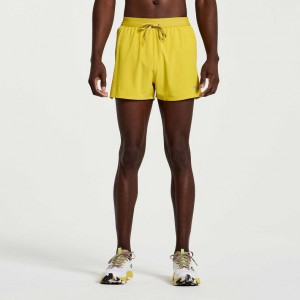 Saucony Outpace 3" Men's Shorts Yellow | CANADA LYXFIES