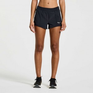 Saucony Outpace 3" Women's Shorts Black | CANADA ICRXVUG