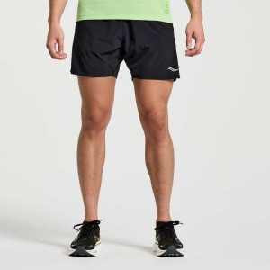 Saucony Outpace 5" Men's Shorts Black | CANADA BIYUNEX