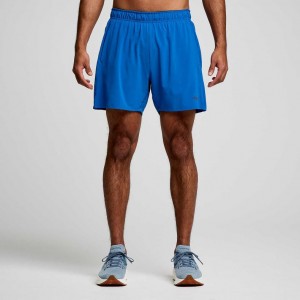 Saucony Outpace 5" Men's Shorts Blue | CANADA UPKEJNO