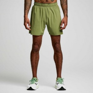 Saucony Outpace 5" Men's Shorts Green | CANADA LIWQDRU