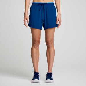 Saucony Outpace 5" Women's Shorts Indigo | CANADA TMUAFWV