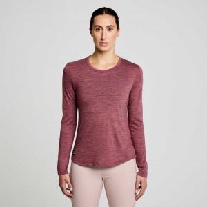 Saucony Peregrine Merino Long Sleeve Women's T-Shirt Red | CANADA VLUSHBZ