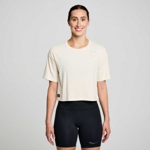 Saucony Recovery Boxy Women's T-Shirt White | CANADA AXHGQNS