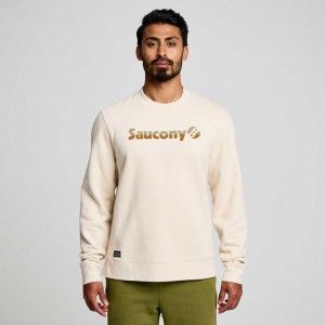 Saucony Recovery Crew Men's Sweatshirt Cream | CANADA UABRXDC