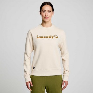 Saucony Recovery Crew Women's Sweatshirt Beige | CANADA GWALVBU