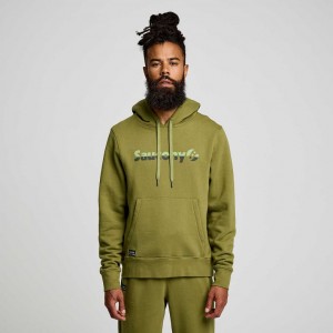 Saucony Recovery Men's Hoodie Olive | CANADA THIELBA