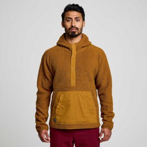 Saucony Recovery Sherpa Pullover Men's Hoodie Brown | CANADA SZDAEHU