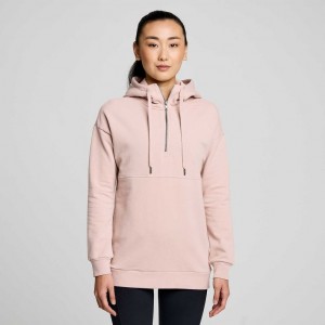 Saucony Recovery Zip Tunic Women's Hoodie Pink | CANADA PGWJCFH