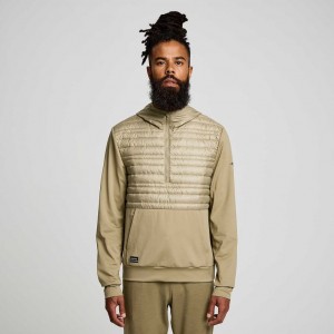 Saucony Solstice Oysterpuff Men's Hoodie Olive | CANADA JRDZFIV