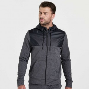 Saucony Solstice Zip Men's Hoodie Black | CANADA VJRUCNW