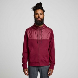 Saucony Solstice Zip Men's Hoodie Red | CANADA GTKBNVI