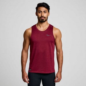 Saucony Stopwatch Men's Singlet Burgundy | CANADA NSEKOTJ