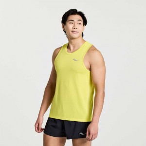 Saucony Stopwatch Men's Singlet Yellow | CANADA QPXCLOJ