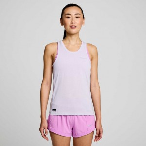 Saucony Stopwatch Women's Singlet Purple | CANADA IEUCGHL