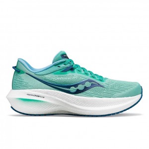 Saucony Triumph 21 Women's Running Shoes Turquoise | CANADA VQKPFUG