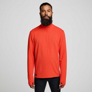 Saucony Triumph 3D 1/2 Zip Men's Sweatshirt Orange | CANADA TSKLZXD