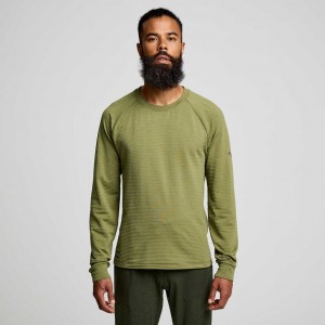 Saucony Triumph 3D Crew Men's Sweatshirt Green | CANADA CRFXIMP