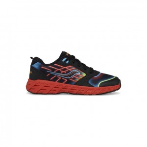 Saucony Wind 2.0 Lace Big Kids' Sneakers Black / Red | CANADA EDWGUYL