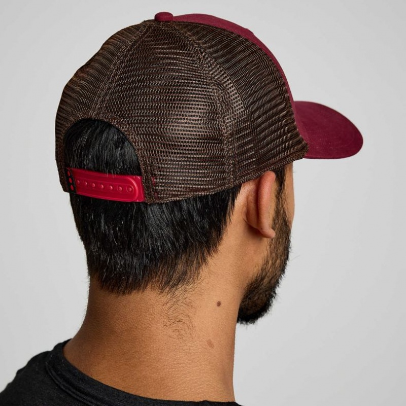 Saucony Adjustable Snap Back Men's Trucker Hats Red | CANADA KBZCYHV