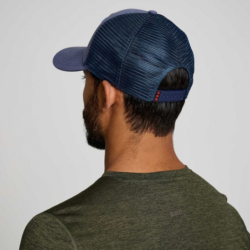 Saucony Adjustable Snap Back Men's Trucker Hats Blue | CANADA DLYCTVP