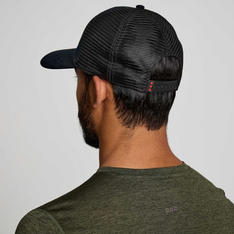 Saucony Adjustable Snap Back Men's Trucker Hats Black | CANADA UFDEHXC