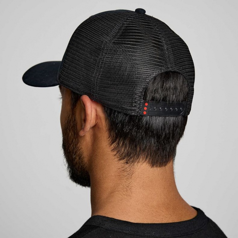 Saucony Adjustable Snap Back Men's Trucker Hats Black | CANADA WVQKJXR