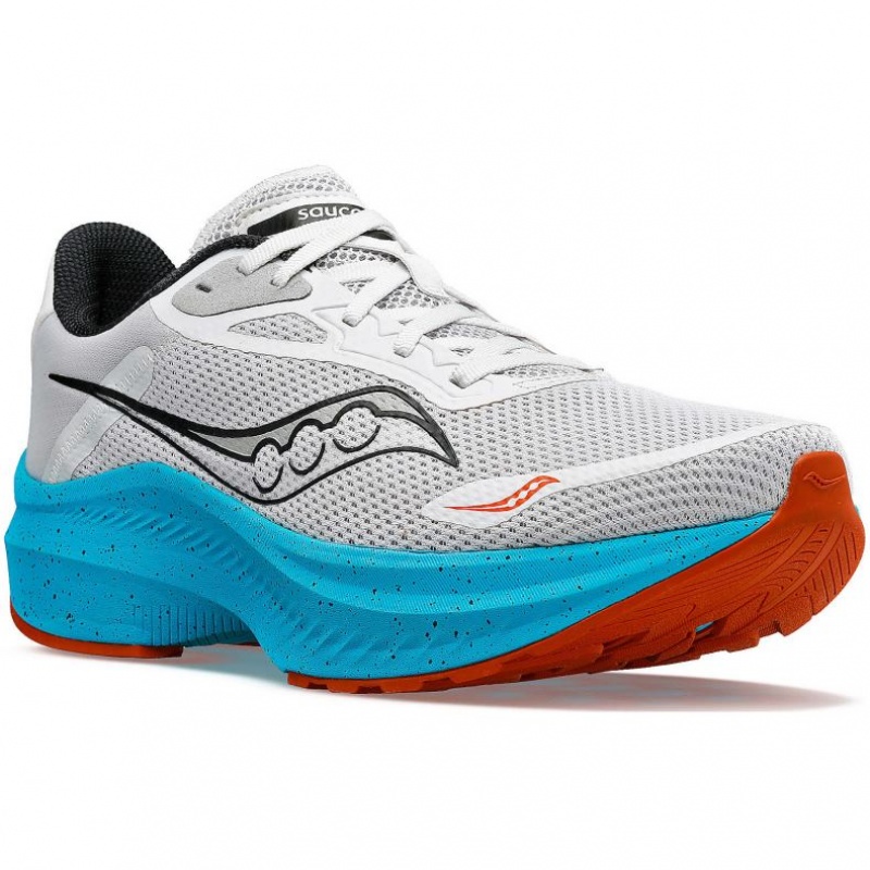 Saucony Axon 3 Men's Running Shoes Grey / Turquoise | CANADA EQCJLOR