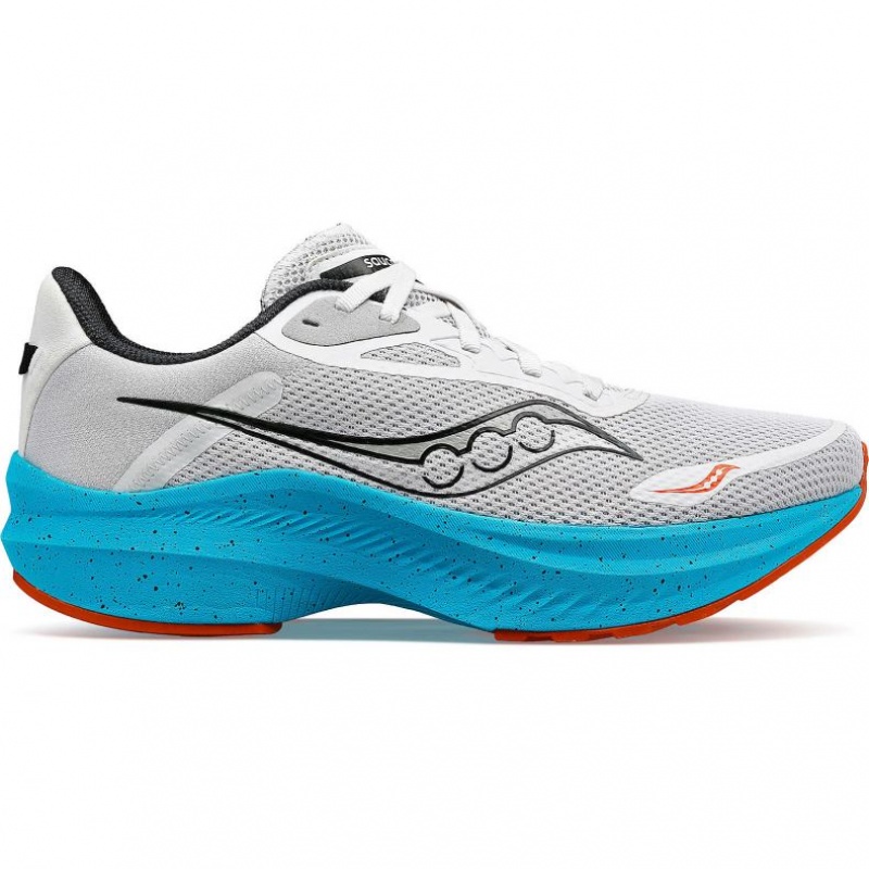 Saucony Axon 3 Men\'s Running Shoes Grey / Turquoise | CANADA EQCJLOR