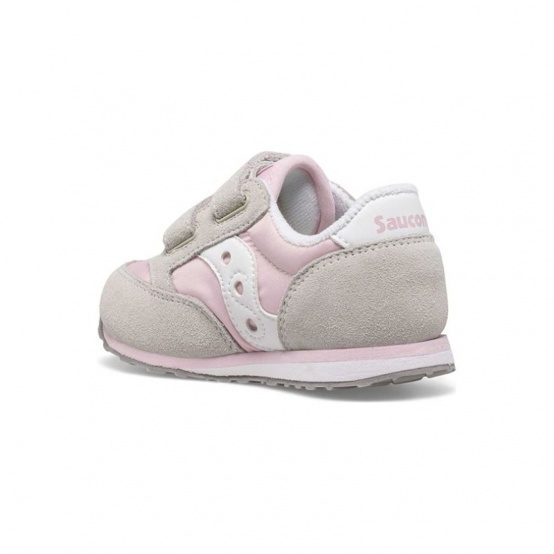 Saucony Baby Jazz Hook & Loop Little Kids' Sneakers Grey / Pink | CANADA YNMRZFV