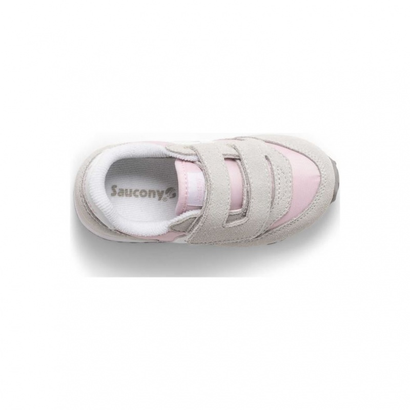 Saucony Baby Jazz Hook & Loop Little Kids' Sneakers Grey / Pink | CANADA YNMRZFV