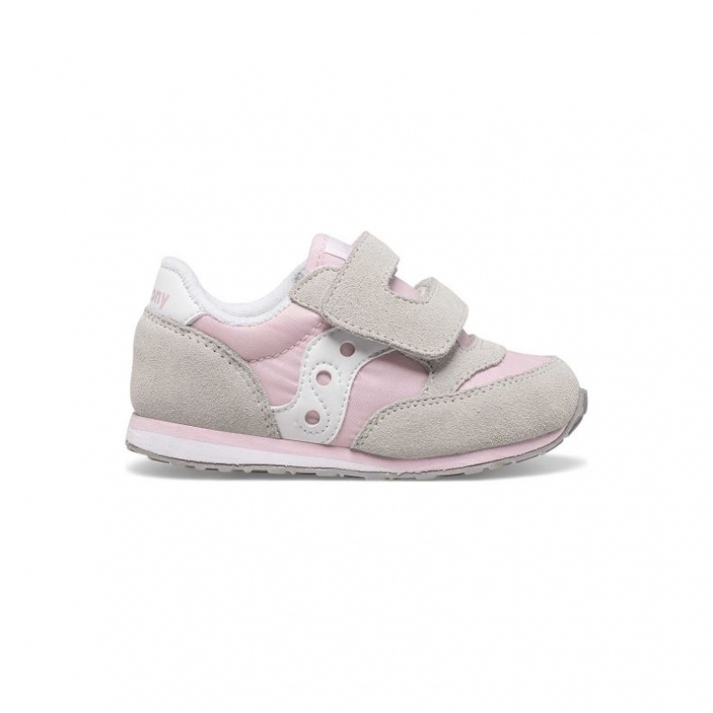 Saucony Baby Jazz Hook & Loop Little Kids\' Sneakers Grey / Pink | CANADA YNMRZFV