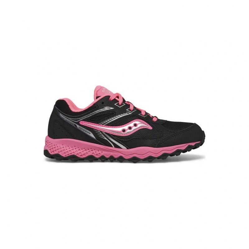 Saucony Cohesion TR14 Lace Big Kids\' Sneakers Black / Pink | CANADA UFDLVSG