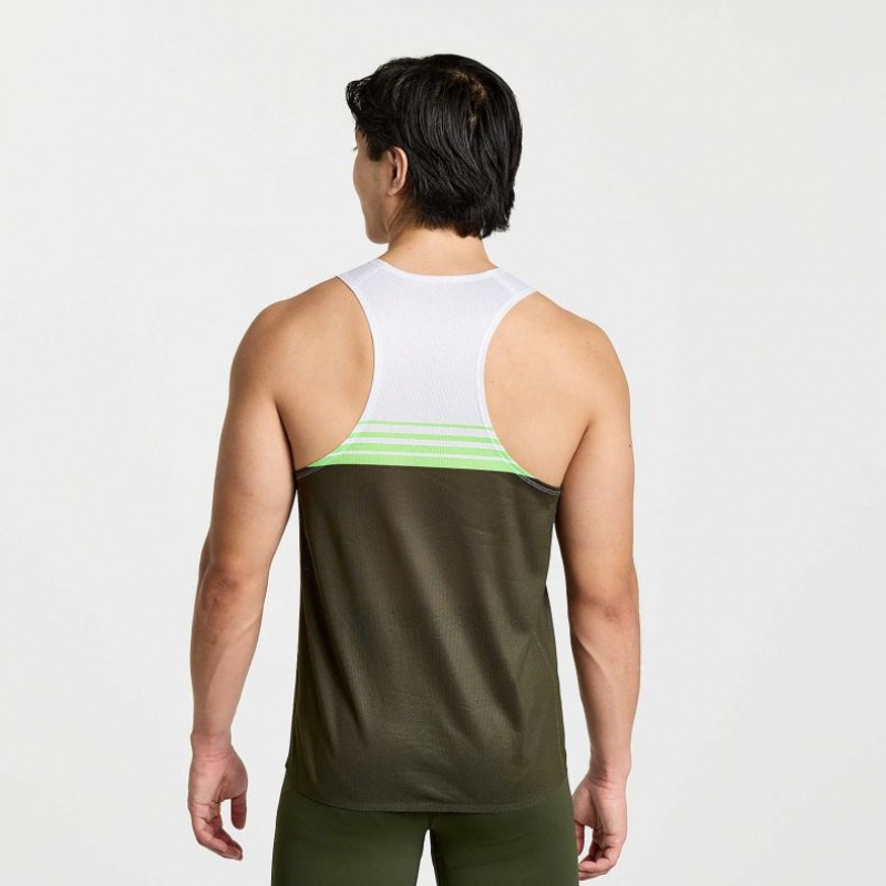 Saucony Elite Men's Singlet White / Black | CANADA NBMYVHE