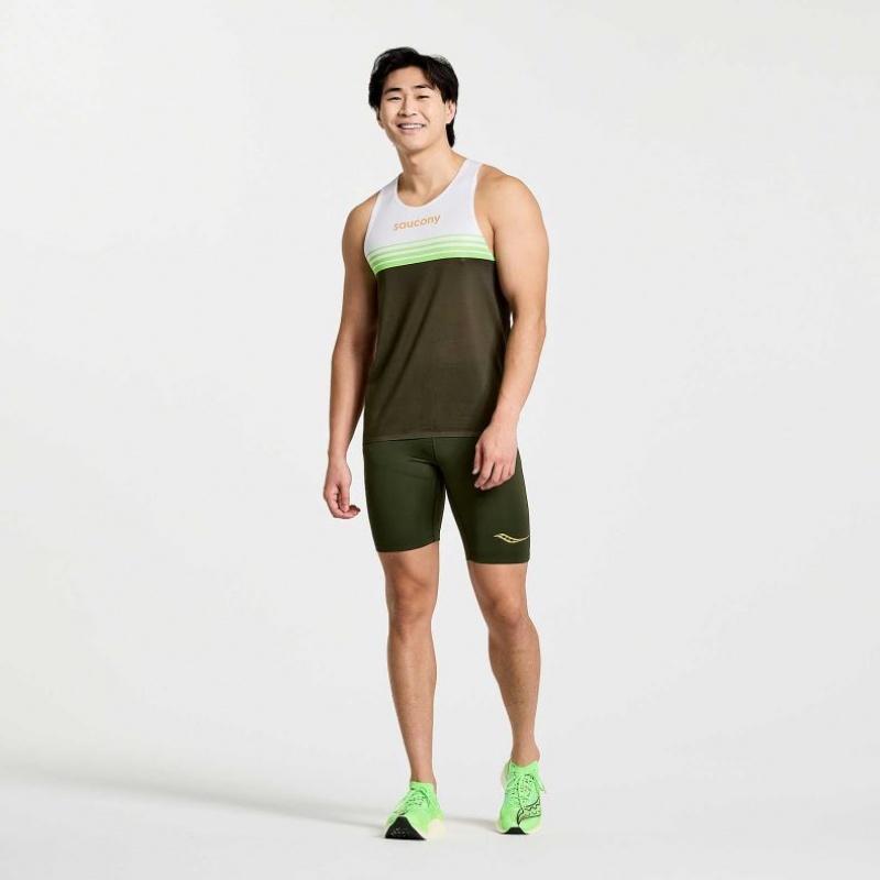 Saucony Elite Men's Singlet White / Black | CANADA NBMYVHE