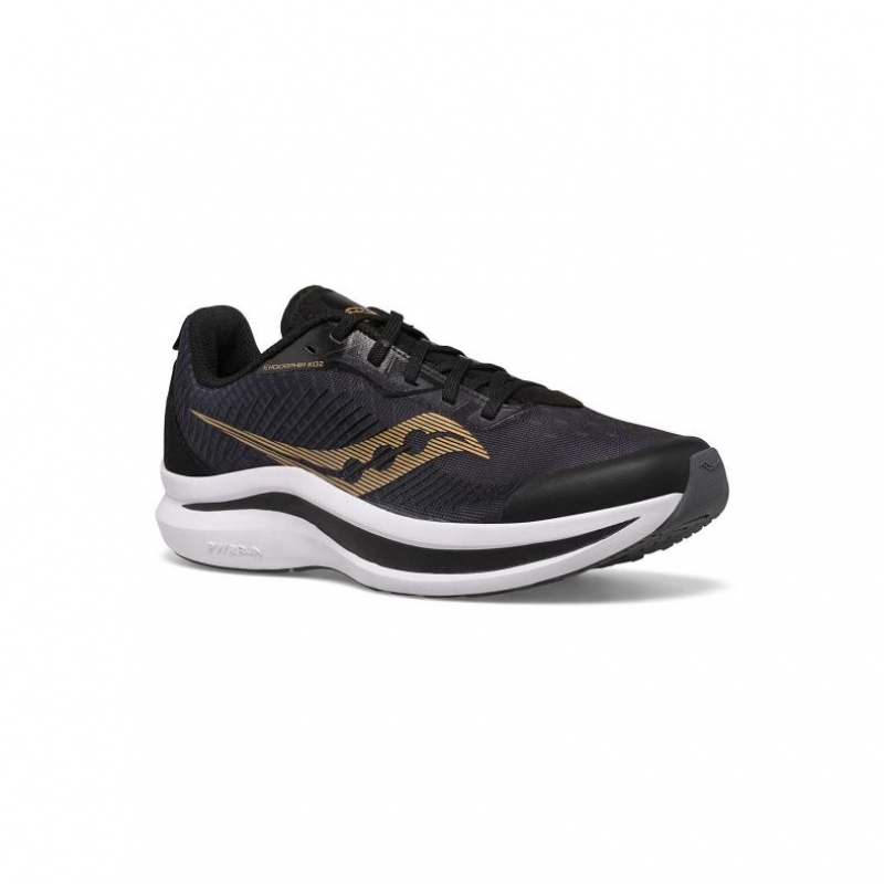 Saucony Endorphin KDZ Big Kids' Sneakers Black / Gold | CANADA WBFQSXZ